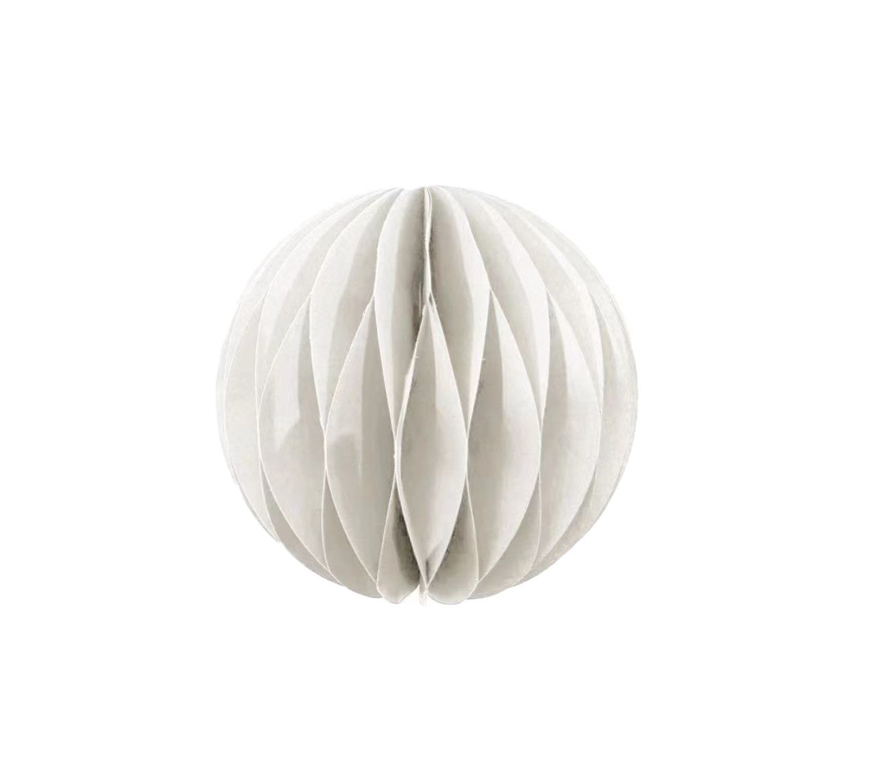 6” WHITE CHRISTMAS PAPER HONEYCOMB BALL