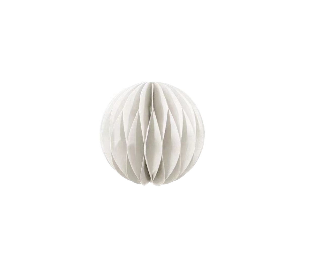 4” WHITE CHRISTMAS PAPER HONEYCOMB BALL