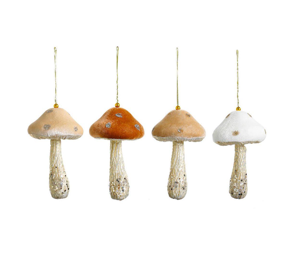 5.5”H X 4” HANGING MUSHROOMS FOR CHRISTMAS TREE (PRICE PER EACH, BOX HAS ASSORTMENT)
