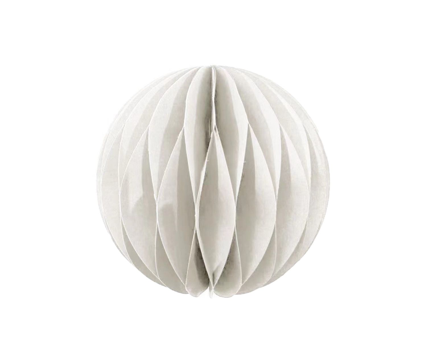8” WHITE CHRISTMAS PAPER HONEYCOMB BALL