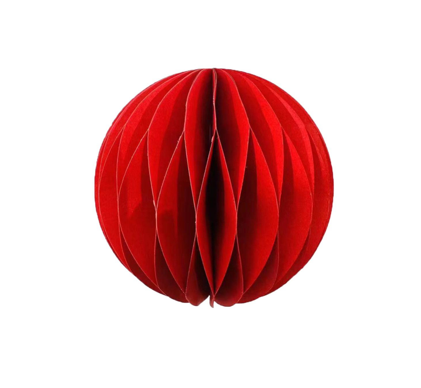 8” RED CHRISTMAS PAPER HONEYCOMB BALL