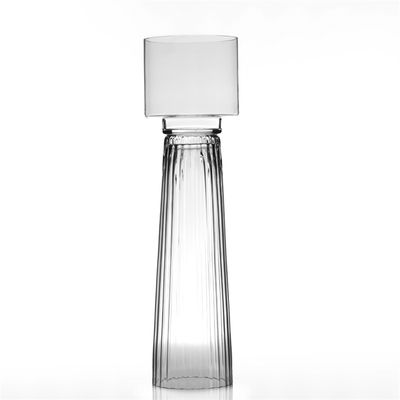 32.75” x 9” GLASS RIBBED PRAVARA VASE