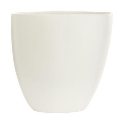 16”H X 5.5” WHITE CERAMIC SASSO VASE (AD)