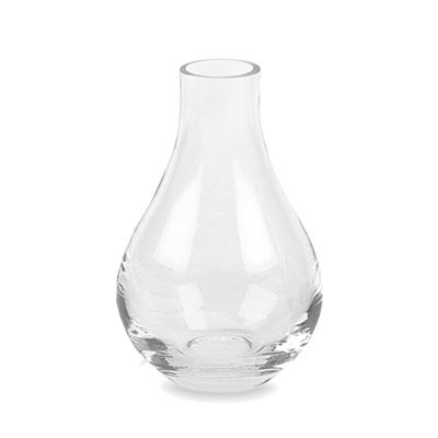 6.5"h x 1" open, TEAR DROP BUDVASE
