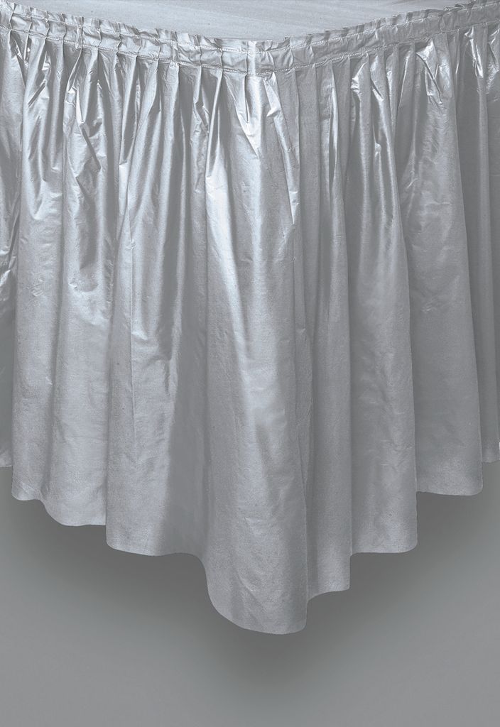 Plastic Tableskirt -Silver