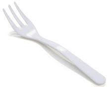 4in. WHITE MINI DESSERT FORK, 36 PCS/PACK