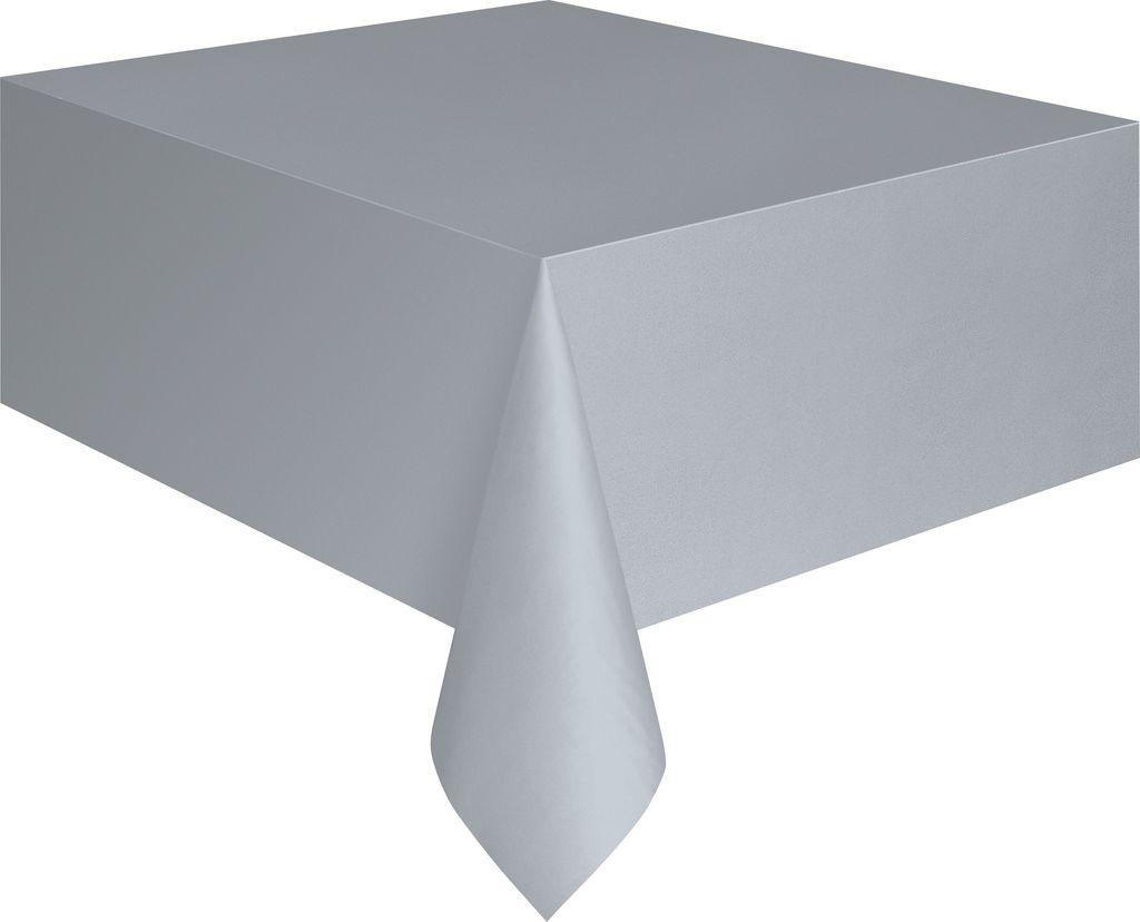 Plastic Tablecover 54""x108"" -Silver