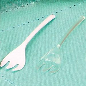 4’’ CLEAR MINI DESSERT FORK, 42 PCS