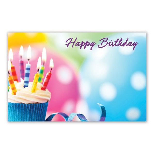 HAPPY BIRTHDAY CAPRI CARDS, CUPCAKE AND CANDLES