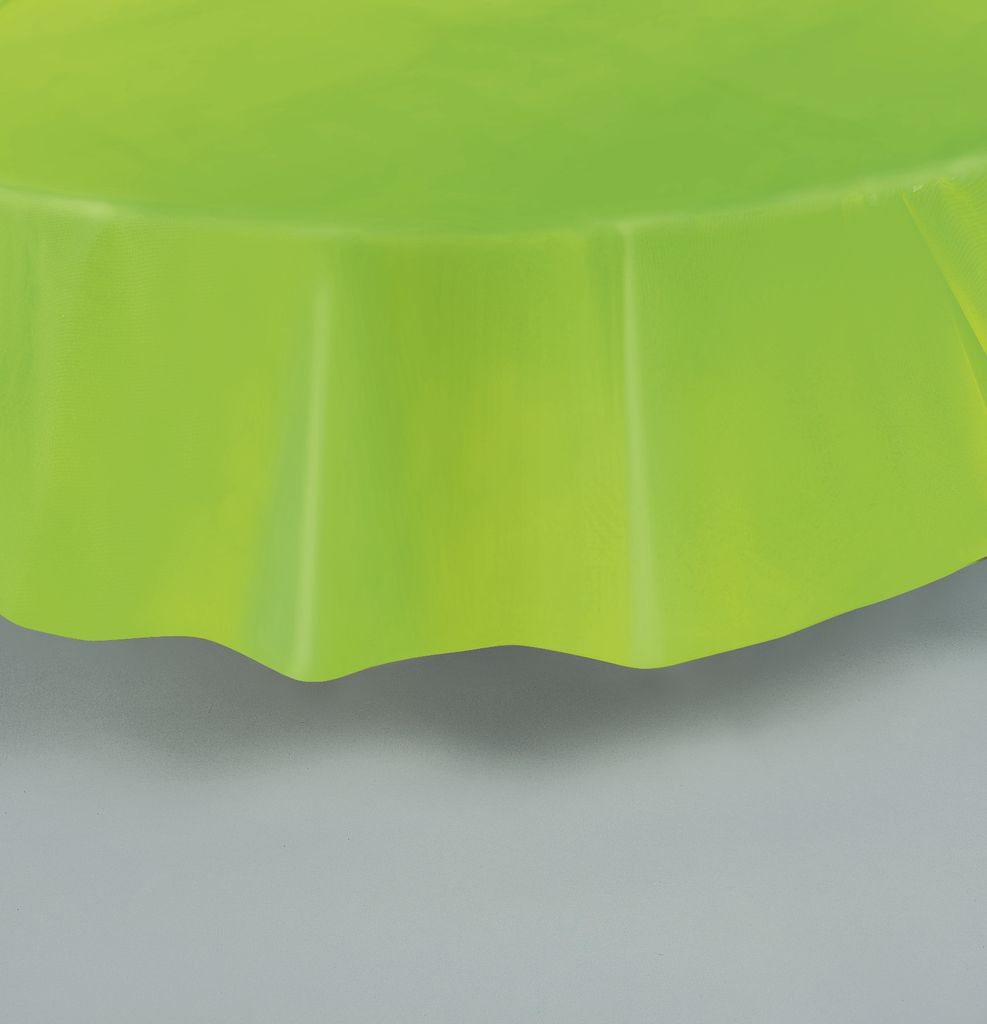 Round Plastic Tablecover 84""-Lime Green