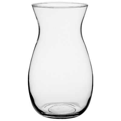 10 5/8"h x 5.38" CRYSTAL CLEAR GLASS JORDAN VASE,  3.88" neck