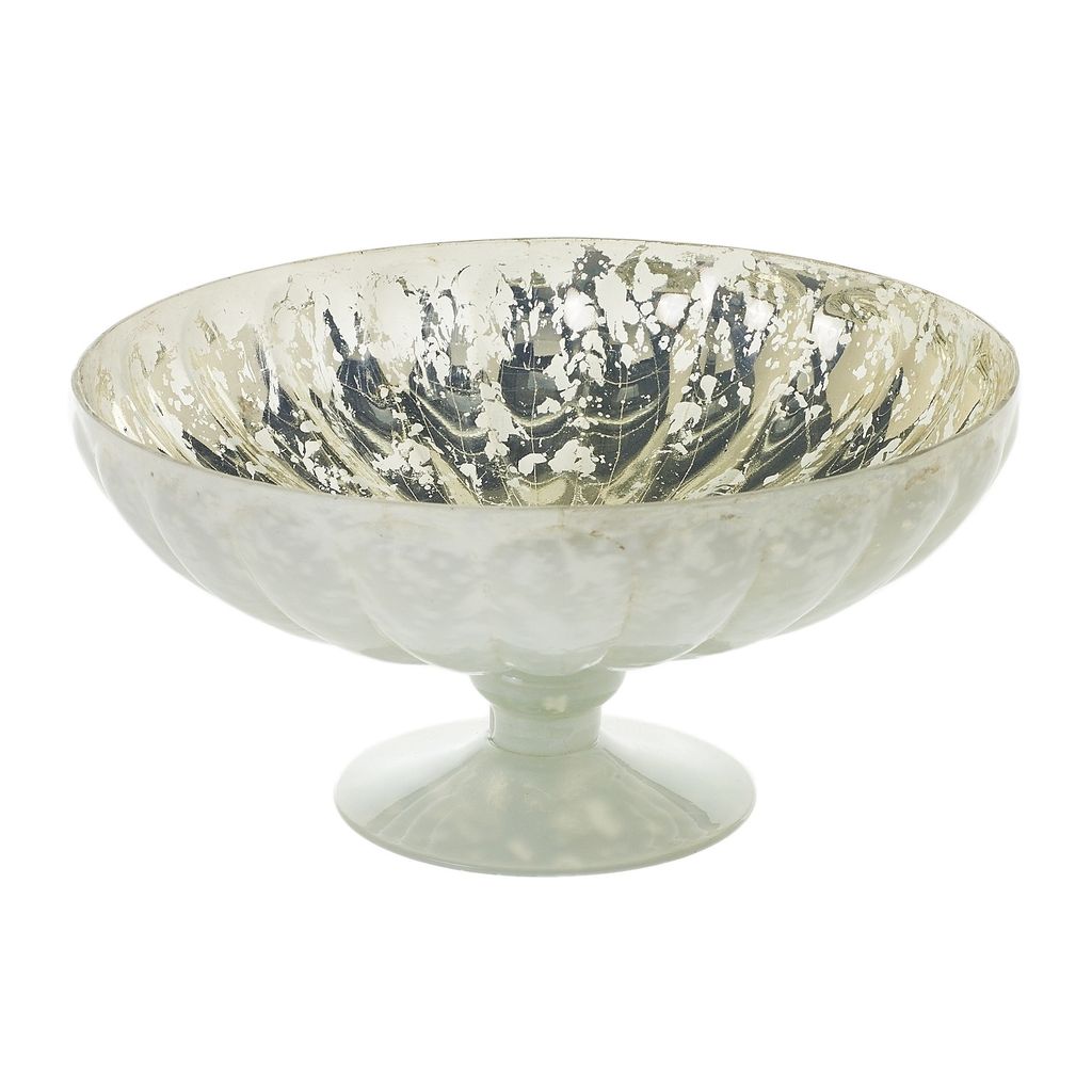 9.75"x 4.75”H CHIARA GLASS COMPOTE (AD)
