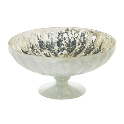 9.75"x 4.75”H CHIARA GLASS COMPOTE (AD)