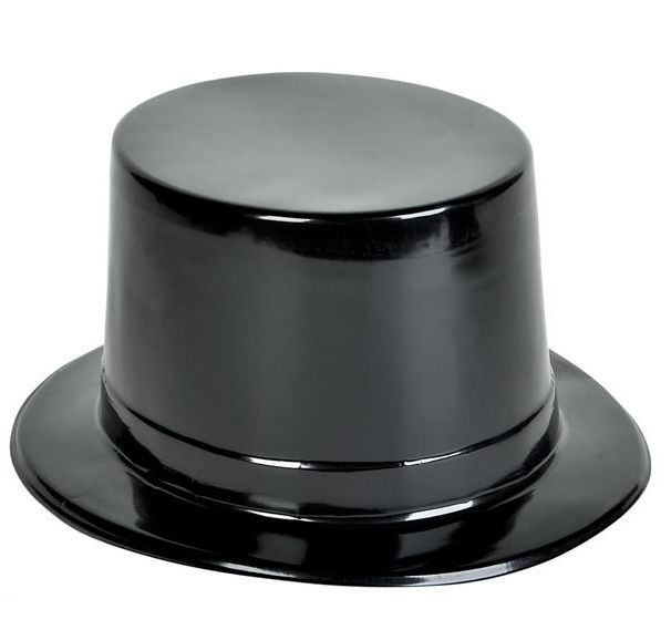 BLACK PLASTIC TOP HAT