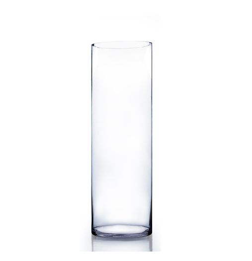 14"h x 8" CLEAR GLASS CYLINDER VASE