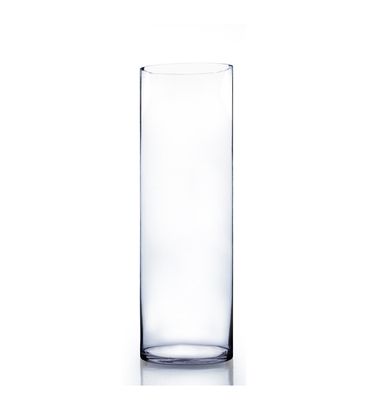 14"h x 8" CLEAR GLASS CYLINDER VASE