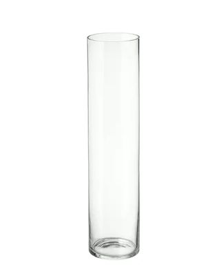 24"H X 8"D CLEAR GLASS CYLINDER VASE
