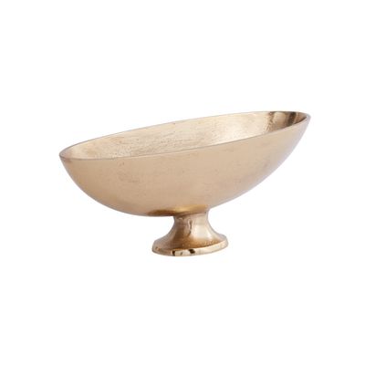 11” x 3.75” x 3.75”H GOLD METAL CHARLIZE COMPOTE