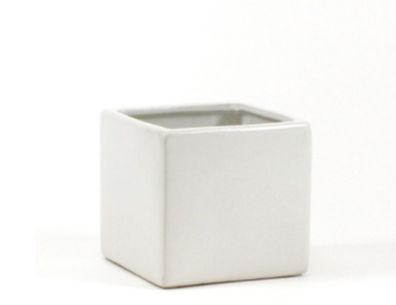 3" X 3" X 3" MATTE WHITE CERAMIC CUBE