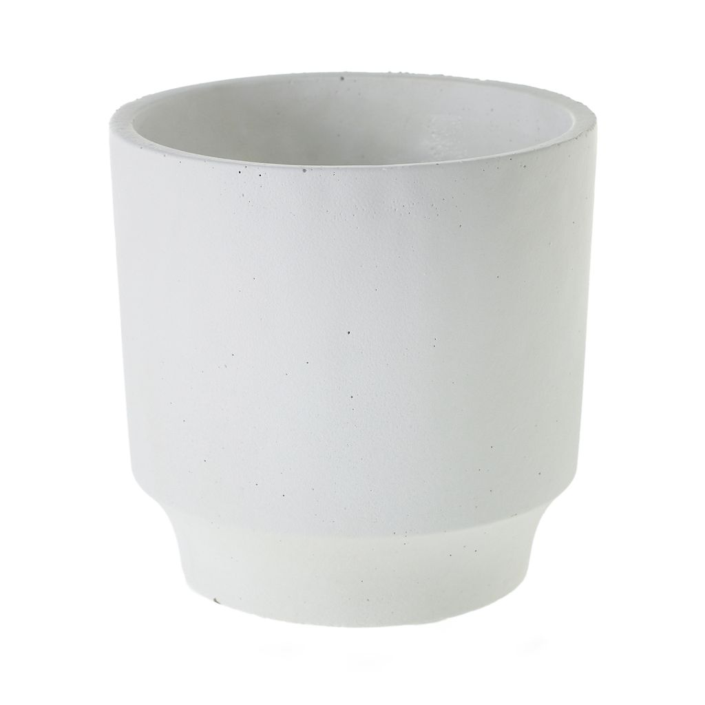 7” X 7” MATTE WHITE CERAMIC GLENDALE POT (AD)