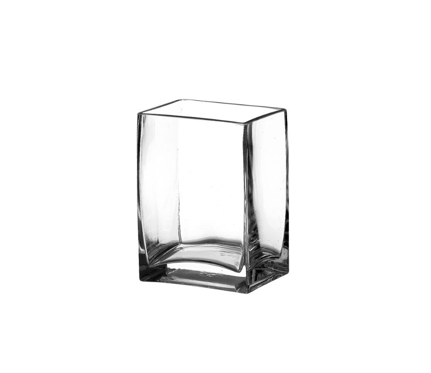 5"H X 3" X 4" GLASS RECTANGLE VASE