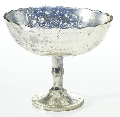 7”h x 8” Desiray Compote SILVER,GLASS (AD)