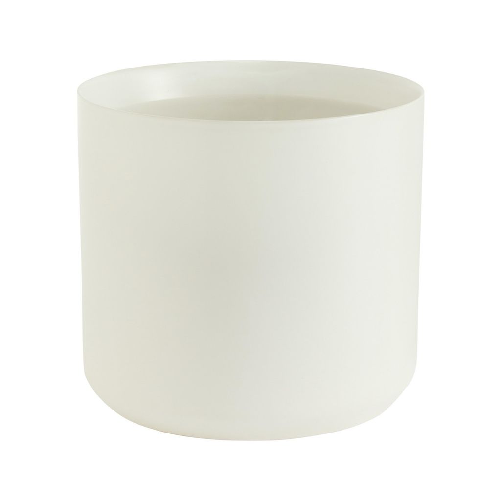 10”H X 10.75” WHITE  CERAMIC KENDALL POT COLLECTION (AD)