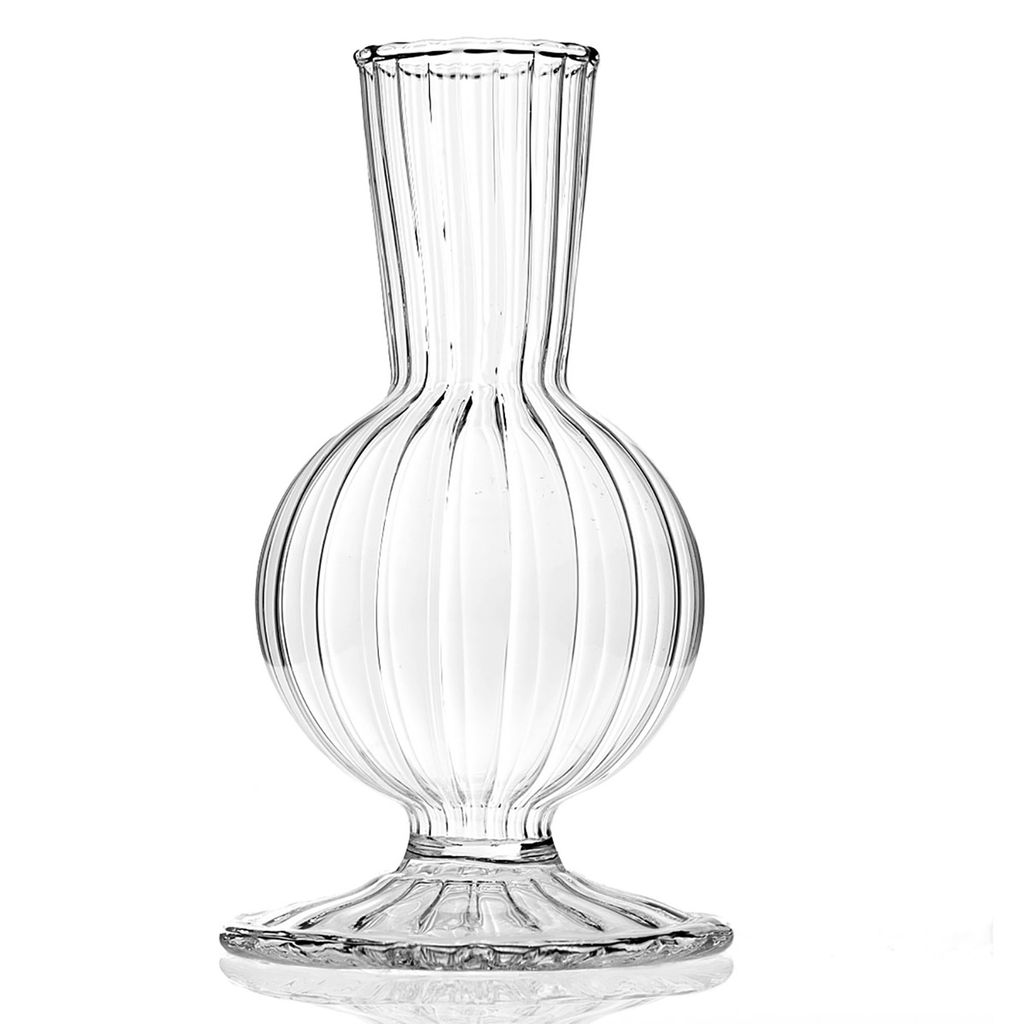 4.5”h x 3” BOUTIQUE GLASS BUDVASE (AD)