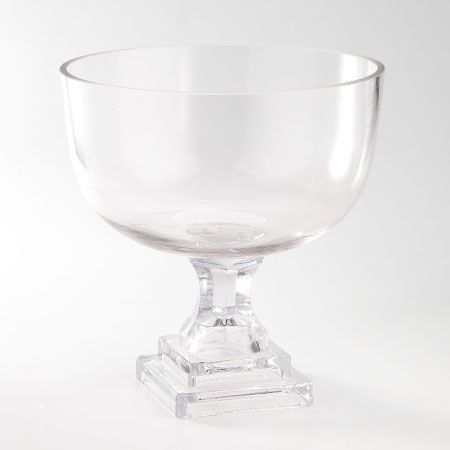 H:11" D:10" GLASS PEDESTAL VASE