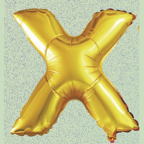 32" GOLD FOIL BALLOON “X“ reg $2.99