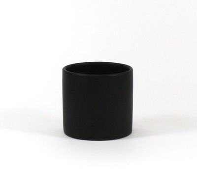 4.25” x 4.25” MATTE BLACK CERAMIC CYLINDER VASE POT