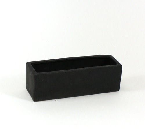 4"H X 16" X 4" MATTE BLACK LOW RECTANGLE CERAMIC
