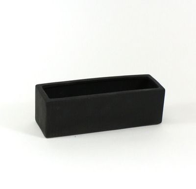 6"H X 16" X 4" MATTE BLACK LOW RECTANGLE CERAMIC