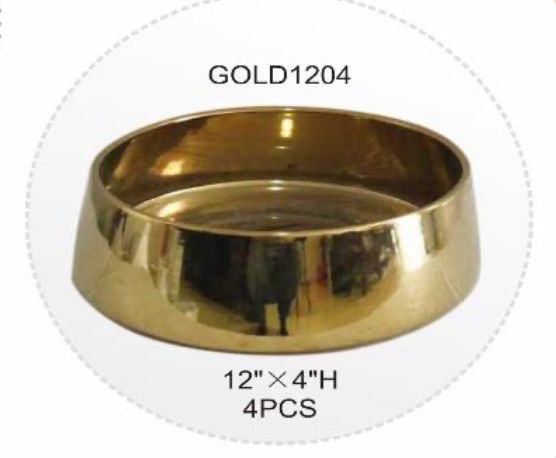 4"H X 12" GOLD LOW BOWL CYLINDER