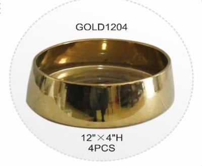 4"H X 12" GOLD LOW BOWL CYLINDER