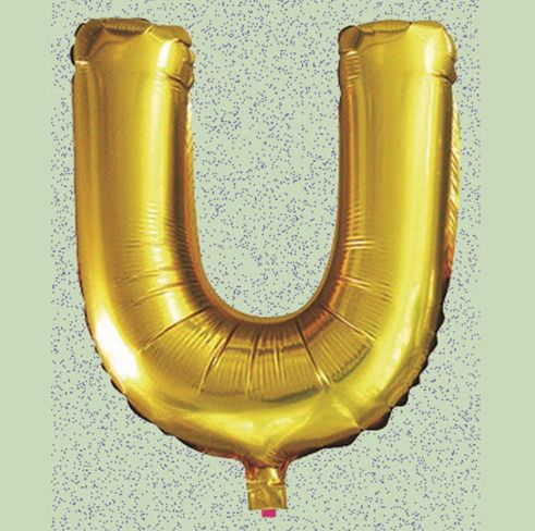 32" GOLD FOIL BALLOON “U“ reg $2.99