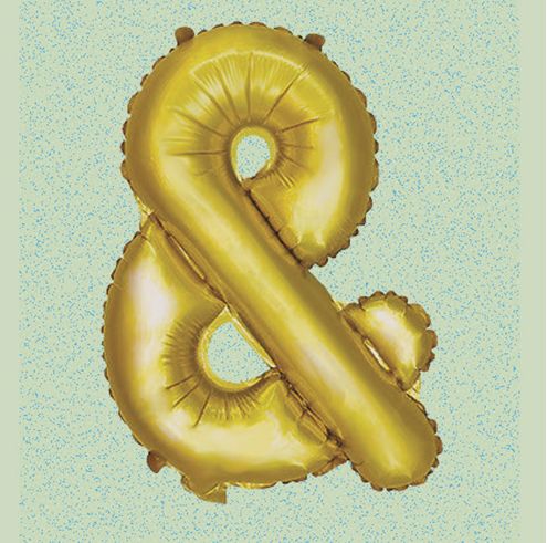 32" GOLD FOIL BALLOON “&amp;” reg $2.99