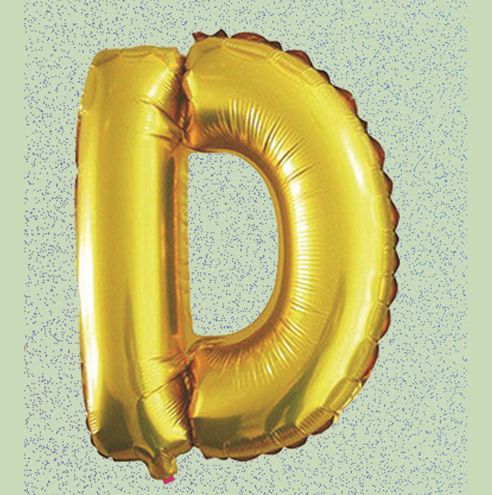32" GOLD FOIL BALLOON “D“ reg $2.99
