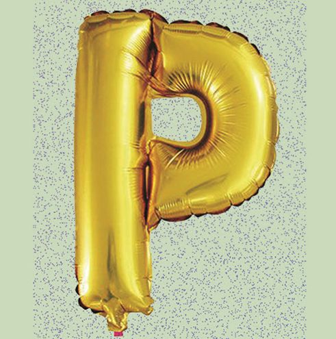 32" GOLD FOIL BALLOON “P“ reg $2.99