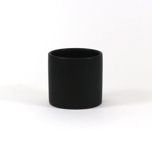 3” x 3” MATTE BLACK CERAMIC CYLINDER