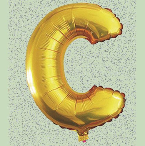 32" GOLD  FOIL BALLOON “C”reg $2.99