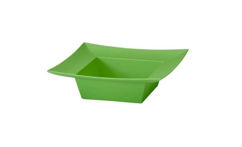 2"h x 5" x 5" inner pot Square Bowl - Apple Green
