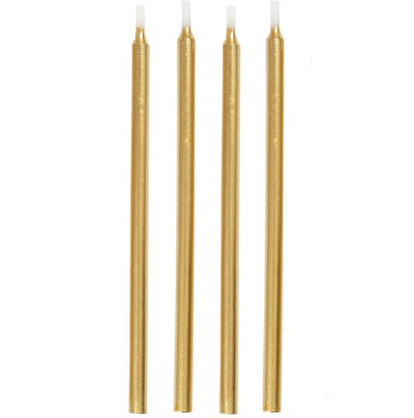 5’’ GOLD METAL CANDLES, 12 PCS