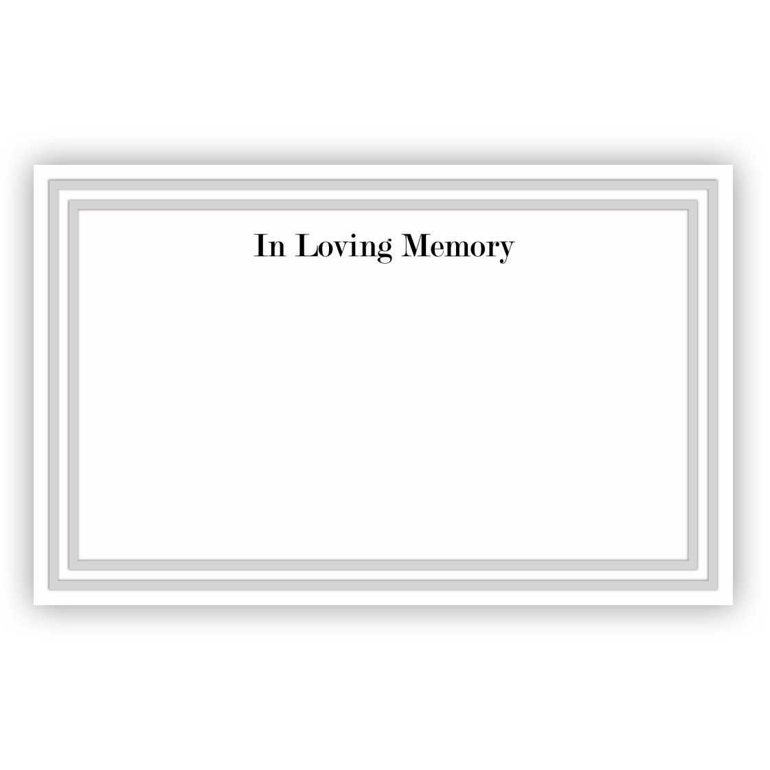 3 1/2″ x 2 1/4″ In Loving Memory - Single Panel White - Funeral Home Details on Back