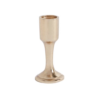 3.75”h x 1.75” GOLD METAL SOLITAIRE CANDLESTICK (AD)
