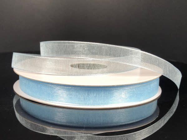 CHIFFON RIBBON 3/8"" x 25 YD.  LIGHT BLUE