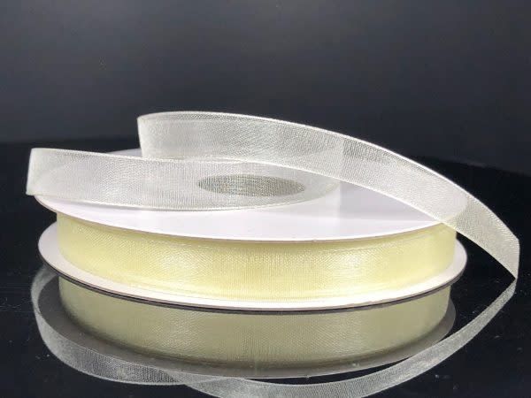 CHIFFON RIBBON 3/8"" x 25 YD.  EGGSHELL