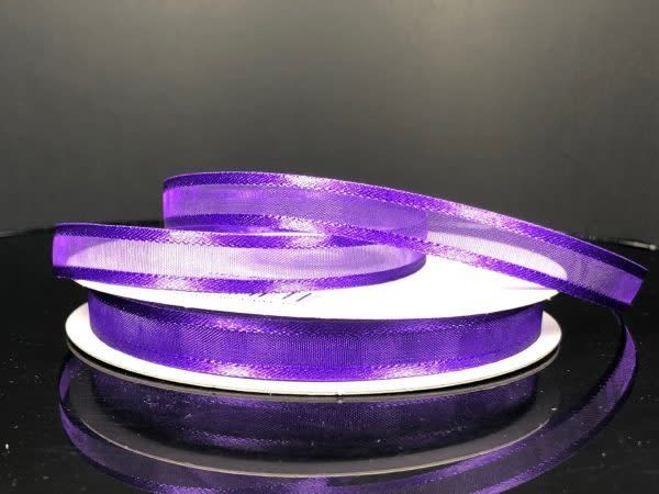 SHEER CHIFFON RIBBON SATIN EDGE 3/8"" x 25 YDPURPLE