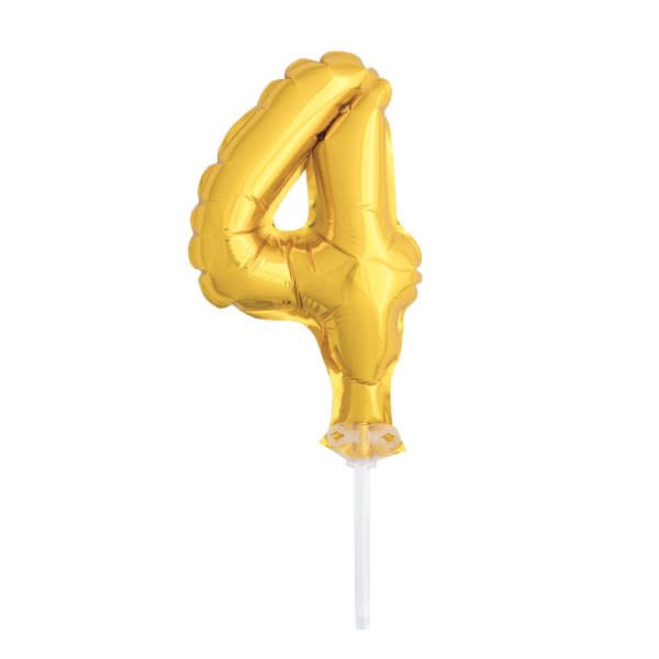 5’’ GOLD FOIL BALLOON #4, CAKE TOPPER reg $1.69