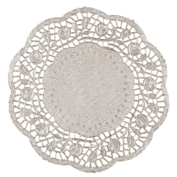 4 FOIL SILVER DOILIES